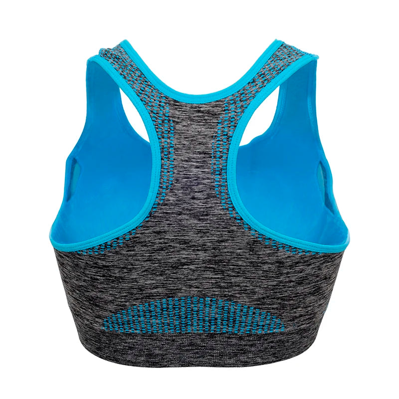 Shockproof Quick Dry Sports Crop Top Women Padded Gather Yoga Bra Push up Gym Running Seamless Workout Fitness Bra